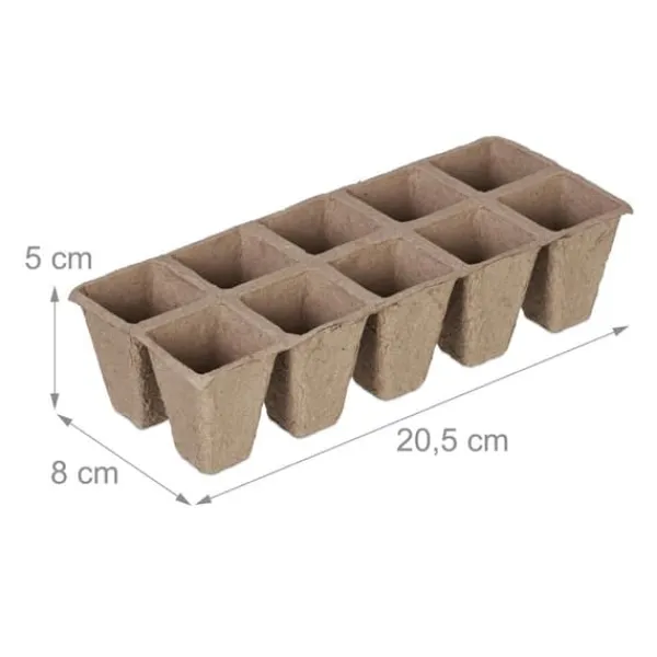 Online Sætte med plantepotter, 5x3,5x3,5 cm, Brun Kit Til Plante- & Urtedyrkning