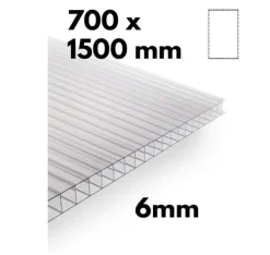 Drivhus^Stykke drivhus flervægsplade / klar polycarbonat 700x1500mm - 6mm, 2stk.