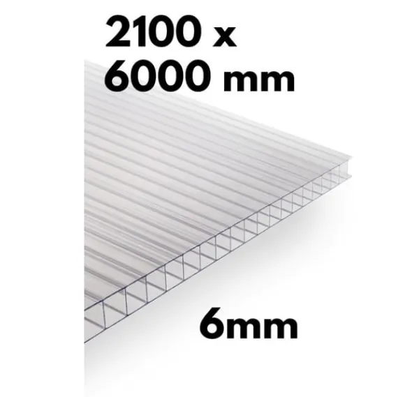 Clearance Stykke drivhus flervægsplade / klar polycarbonat 700x1500mm - 4mm, 3stk. Drivhus