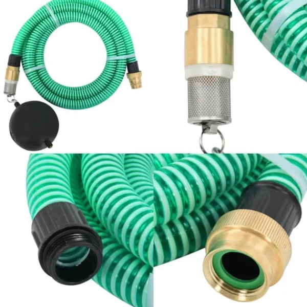 Vanding^Sugeslange med messingkoblinger 1,1" 3 m PVC grøn - Sugeslange - Sugeslanger - Home & Living