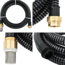 Clearance Sugeslange med messingkoblinger 1,1" 5 m PVC sort - Sugeslange - Sugeslanger - Home & Living Vanding