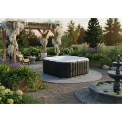 Spa & Udendørsbad^SUN SPA Laminerat fyrkantigt uppblåsbart spa - 4 personer - 1,55 x H 0,65 m