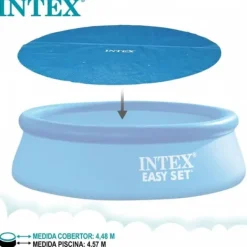 Pool- & Spatilbehør^Swimmingpool Cover Intex 29023 EASY SET/METAL FRAME Ø 448 cm 419 x 419 cm