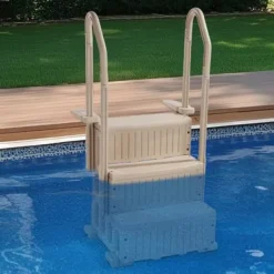 Pool- & Spatilbehør^Swimmingpoolstige, 150x82x67 cm, taupe, PE