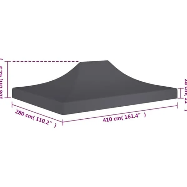 Tag til festtelt 4x3 m 270 g/m² antracitgrå - Tag Til Festtelt - Tage Til Festtelte - Home & Living Telte & Lysthuse