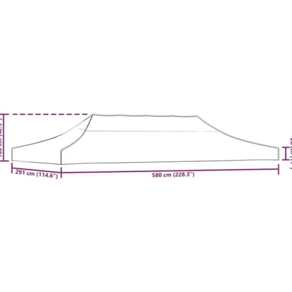 Tag til festtelt 3x6 m - Vejrbestandigt og UV-beskyttende | Farve: Cremefarvet Telte & Lysthuse