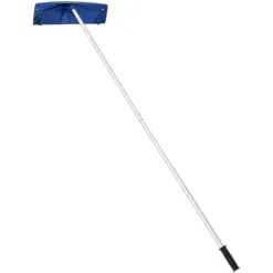 New Tagrive - Tagsneskraber med hjul - 60 cm PP-blad - 1,18–5,55 m Teleskopskaft - Skridsikkert Håndtag - Letvægt - Til Sne, Blade og Affald Snerydning
