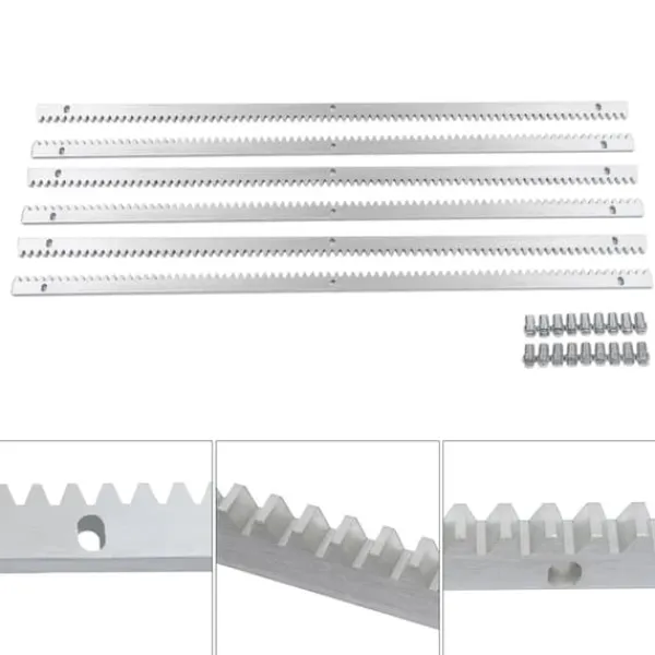 Clearance Tandstænger til elektrisk skydeportsåbner, 6 m (6×1 m), rustfrit stål, sølv Skure, Garager & Carports