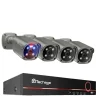 New Techage Sikkerhedskamera System, 8 Kanal NVR, AI Menneske Detektion,8CH 4Stk 8MP Kamera, Ingen Sikkerhedsmonitorer & Videokameraer