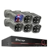 Discount Techage Sikkerhedskamera System, 8 Kanal NVR, AI Menneske Detektion,8CH 6 stk 8MP kamera, Ingen Sikkerhedsmonitorer & Videokameraer