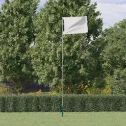Discount Teleskopflagstang 5,5 m i aluminium | Farve: Sølv | Justerbar og vejrbestandig Flag & Vindposer