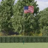 Flag & Vindposer^Teleskopisk USA flagstang med flag – Aluminium | Højde: 5,55 m