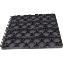 Havedekorationer^Terrassefliser - Klikfliser 30 x 30 cm - 22 Stk - Polypropylen - Sammenlåsende - Inde & Ude - Mørkegrå