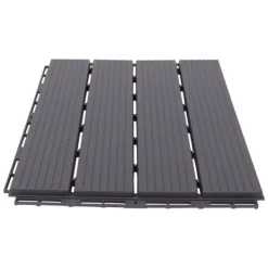 Havedekorationer^Terrassefliser - Klik-/Interlocking gulvfliser - PP-plast - 22-pak - Udendørs - DIY montering