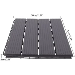 Havedekorationer^Terrassefliser - Klik-/Interlocking gulvfliser - PP-plast - 22-pak - Udendørs - DIY montering