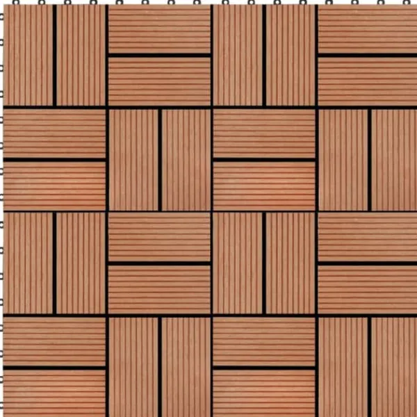 Havedekorationer^Terrassefliser 22 stk. 30 x 30 cm 2 m2 WPC teakfarve - Terrasseflise - Terrassefliser - Home & Living