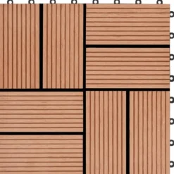 Havedekorationer^Terrassefliser 22 stk. 30 x 30 cm 2 m2 WPC teakfarve - Terrasseflise - Terrassefliser - Home & Living