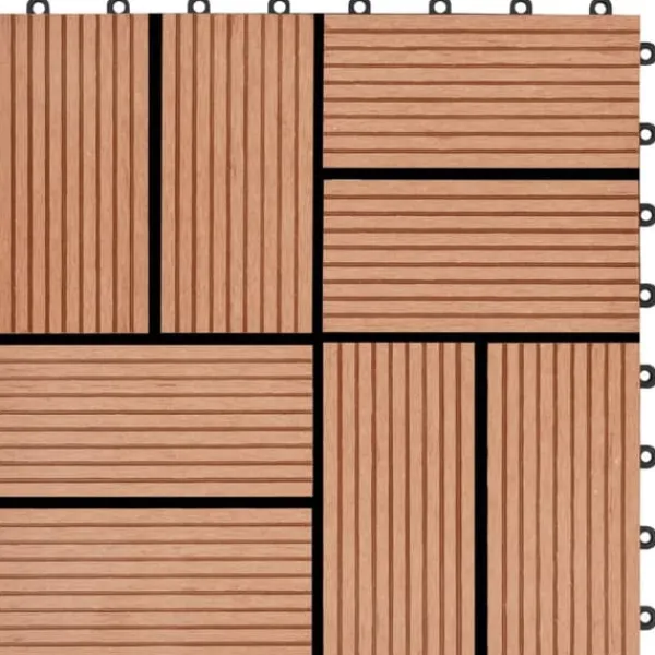 Havedekorationer^Terrassefliser 22 stk. 30 x 30 cm 2 m2 WPC teakfarve - Terrasseflise - Terrassefliser - Home & Living