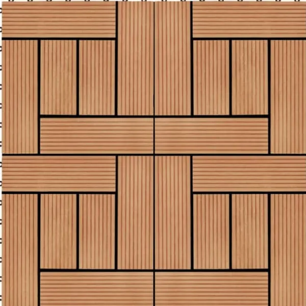 Havedekorationer^Terrassefliser 11 stk. WPC 30 x 30 cm 1 m2 teakfarvet - Terrasseflise - Terrassefliser - Home & Living