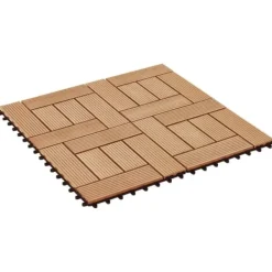 Havedekorationer^Terrassefliser 11 stk. WPC 30 x 30 cm 1 m2 teakfarvet - Terrasseflise - Terrassefliser - Home & Living