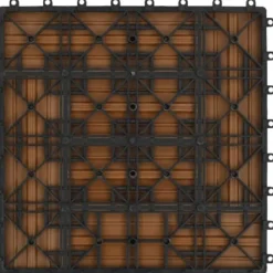 Havedekorationer^Terrassefliser 11 stk. WPC 30 x 30 cm 1 m2 teakfarvet - Terrasseflise - Terrassefliser - Home & Living