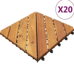 Hot Terrassefliser 20 stk. 30x30 cm massivt akacietræ brun - Terrasseflise - Terrassefliser - Home & Living Havedekorationer
