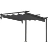 Buer, Spalier, Lysthuse Uden Tag^Terrassepergola ca. 3x3 m, aluminium, vægmonteret, justerbart tag, mørkegrå