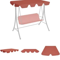 Clearance The Living Store baldakin til havegynge 188/168x145/110 cm terrakottafarvet - Festtelte & havepavilloner – tage Telte & Lysthuse