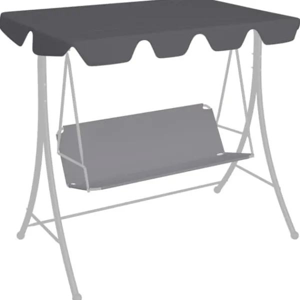 Telte & Lysthuse^The Living Store baldakin til havegynge 188/168x145/110 cm antracitgrå - Festtelte & havepavilloner – tage
