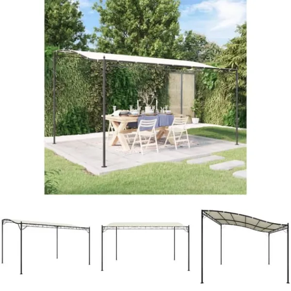 Buer, Spalier, Lysthuse Uden Tag^The Living Store baldakin 4x3 m 180 g/m² stof og stål cremefarvet - Festtelte & havepavilloner