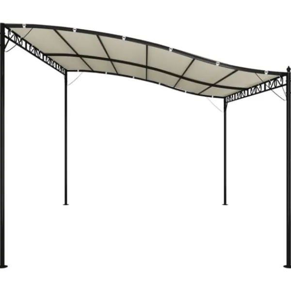 Buer, Spalier, Lysthuse Uden Tag^The Living Store baldakin 4x3 m 180 g/m² stof og stål cremefarvet - Festtelte & havepavilloner