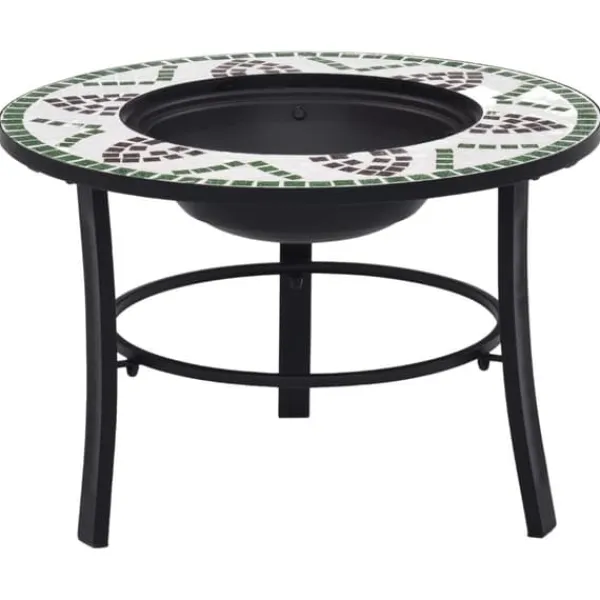 Pejse^The Living Store bålfad mosaik 68 cm keramik grøn - Ildsteder