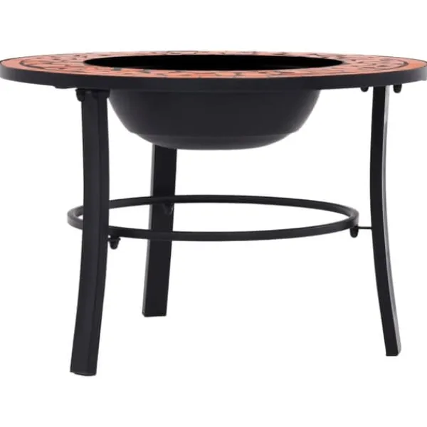 Pejse^The Living Store bålfad mosaik 68 cm keramik terracottafarvet - Ildsteder