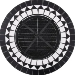Pejse^The Living Store bålfad mosaik 68 cm keramik sort og hvid - Ildsteder