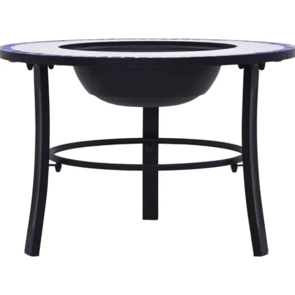 The Living Store bålfad mosaik 68 cm keramik blå og hvid - Ildsteder Pejse