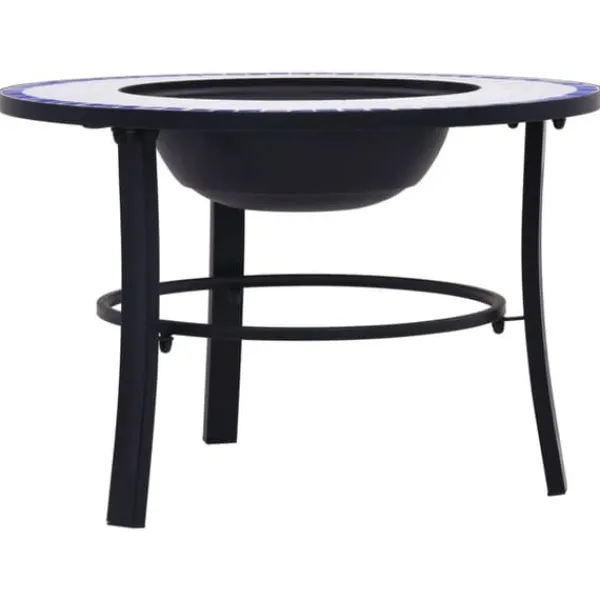 The Living Store bålfad mosaik 68 cm keramik blå og hvid - Ildsteder Pejse