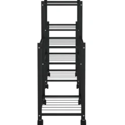 Plantestativer^The Living Store blomsterstativ med hjul 83x25x63,5 cm jern sort - Planteborde