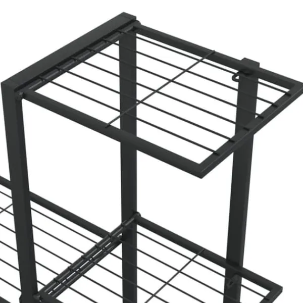 Plantestativer^The Living Store blomsterstativ med hjul 94,5x25x92,5 cm metal sort - Planteborde