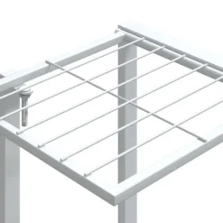 Plantestativer^The Living Store blomsterstativ med hjul 94,5x24,5x91,5 cm jern hvid - Planteborde