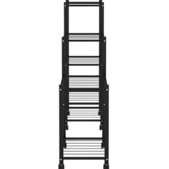 Plantestativer^The Living Store blomsterstativ med hjul 83x25x83,5 cm jern sort - Planteborde