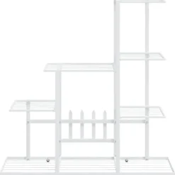 New The Living Store blomsterstativ 94,5x25x88 cm metal hvid - Planteborde Plantestativer