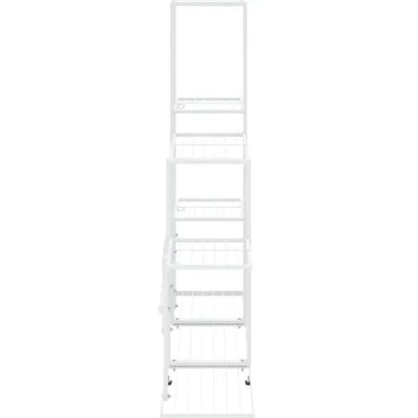 New The Living Store blomsterstativ 94,5x25x88 cm metal hvid - Planteborde Plantestativer