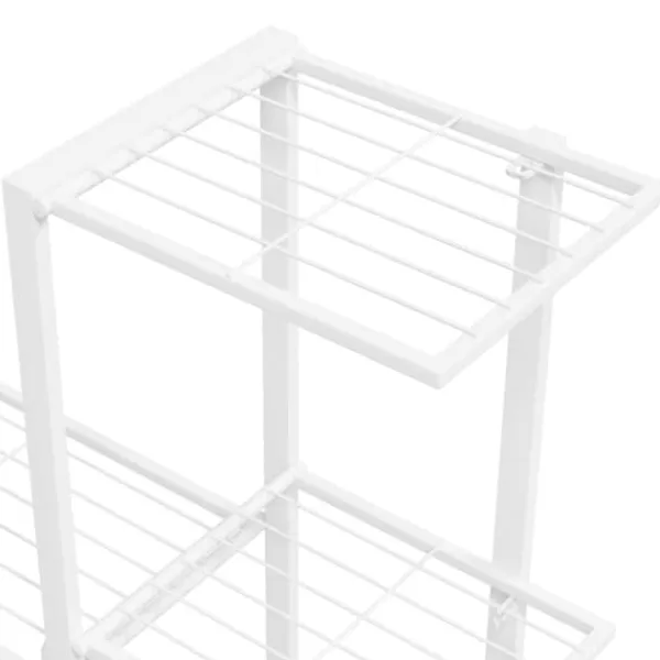 New The Living Store blomsterstativ 94,5x25x88 cm metal hvid - Planteborde Plantestativer
