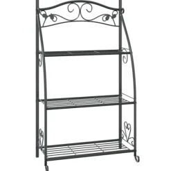 Best The Living Store blomsterstativ 56x30x96 cm stål sort - Planteborde Plantestativer