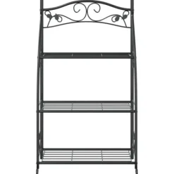 Best The Living Store blomsterstativ 56x30x96 cm stål sort - Planteborde Plantestativer