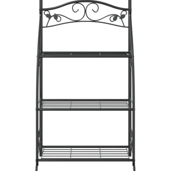 Best The Living Store blomsterstativ 56x30x96 cm stål sort - Planteborde Plantestativer