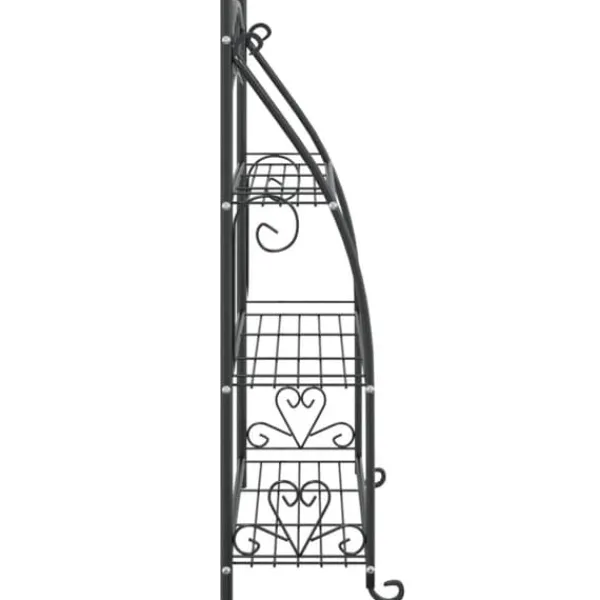 Best The Living Store blomsterstativ 56x30x96 cm stål sort - Planteborde Plantestativer