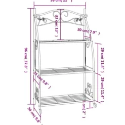 Best The Living Store blomsterstativ 56x30x96 cm stål sort - Planteborde Plantestativer