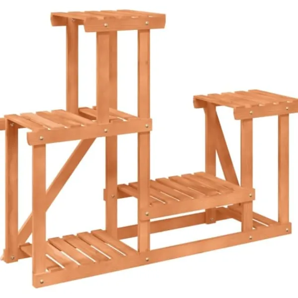 Plantestativer^The Living Store blomsterstativ 90x25x73,5 cm massivt fyrretræ - Planteborde
