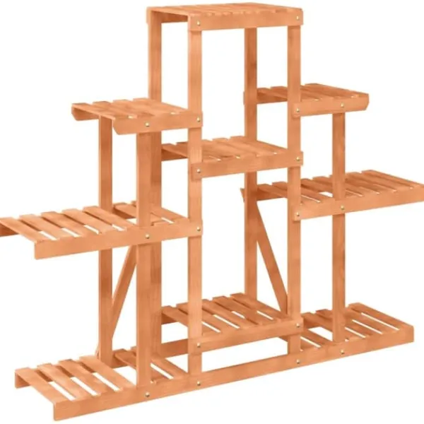 Plantestativer^The Living Store blomsterstativ 110x25x98 cm massivt fyrretræ - Planteborde